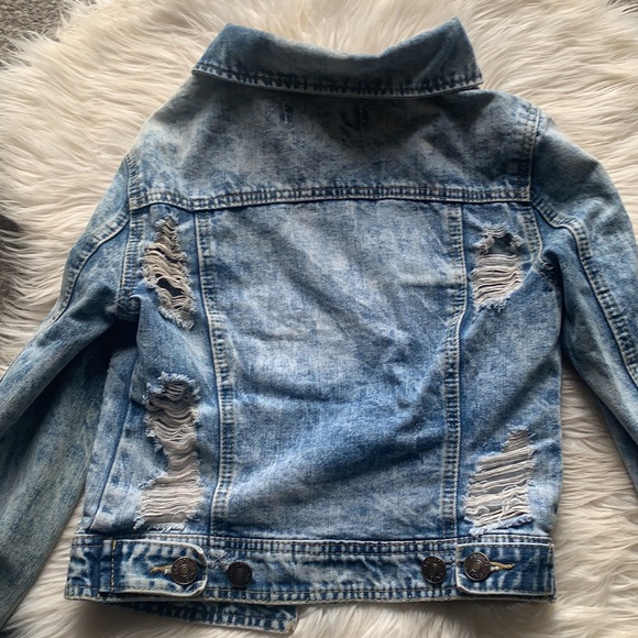 Y2K Destroyed Ripped Cropped Jean Jacket - Picture 10 of 12